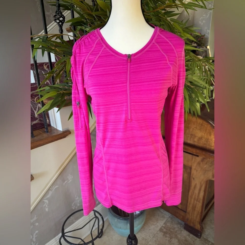 Athleta Women's Pacifica UPF Shirt Long Sleeve hot, pink size medium - Picture 3 of 13